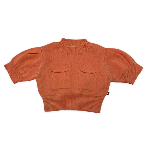 Oeuf Burnt Orange Pocket Sweater & 70's Shorts Set