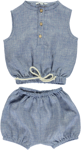 Bebe Organic Sea Blue Otto Tank Set