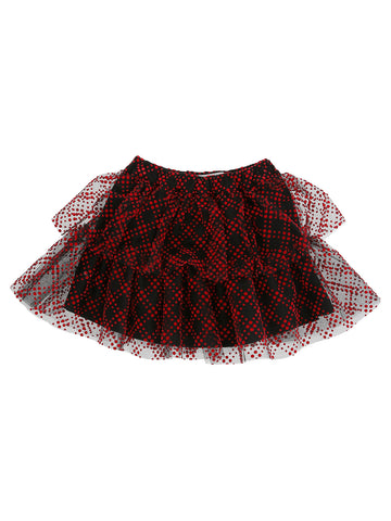 Philosophy Black & Red Polka Dot Tulle Skirt