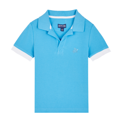 Vilebrequin Blue Solid Pique Polo Shirt