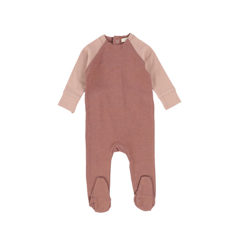 Lil Legs Pink Raglan Footie