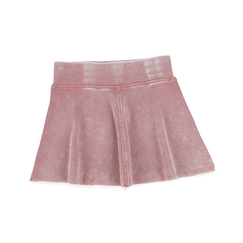 Lil Legs Pink Denim Wash Ribbed Skirt