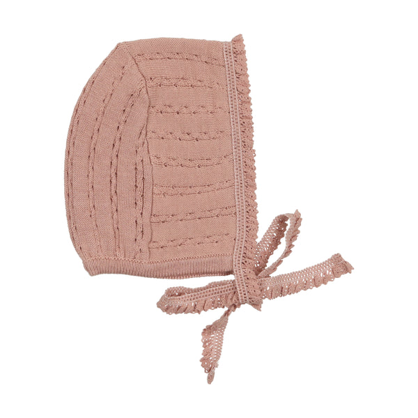 Lilette Blush Girl Pointelle Knit Bonnet