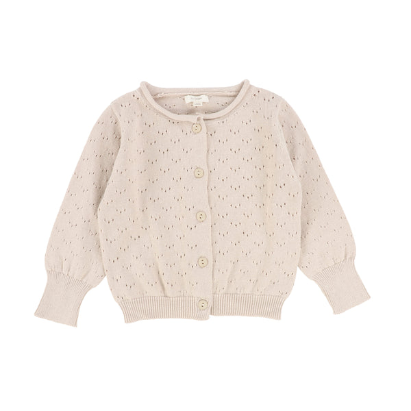 Lil Legs Natural Pointelle Cardigan