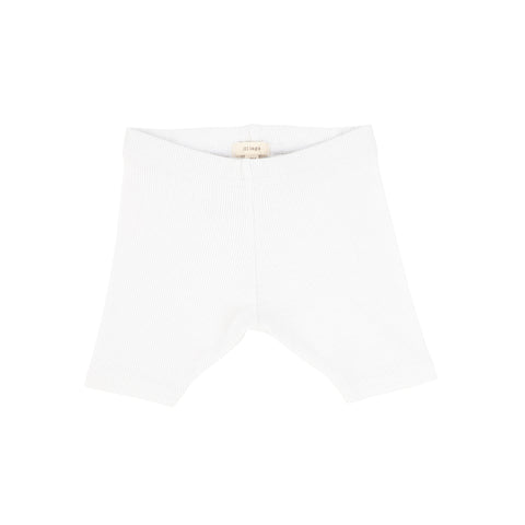 Lil Legs Pure White Ribbed Shorts