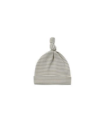 Quincy Mae Fern Stripe Ribbed Knotted Baby Hat