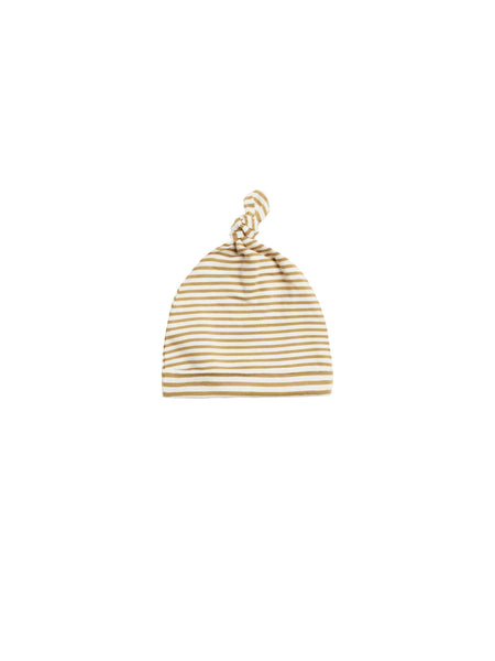 Quincy Mae Gold Stripe Knotted Baby Hat