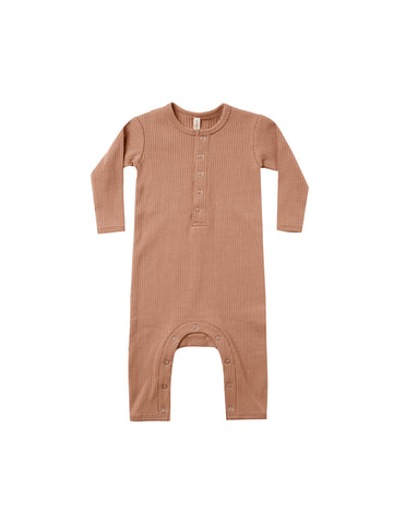Quincy Mae Terra Cotta Ribbed Jumpsuit