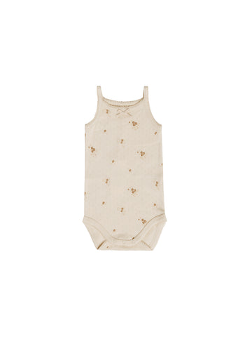 Quincy Mae Ditsy Clay Pointelle Tank Bodysuit