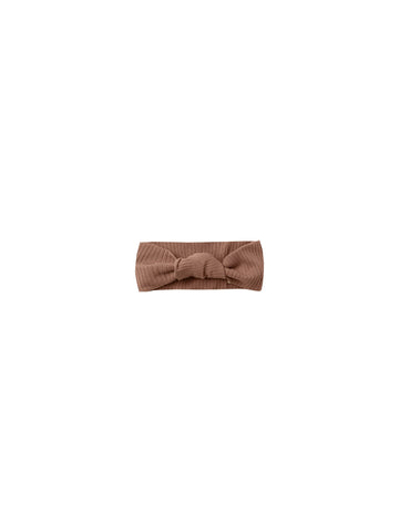 Quincy Mae Pecan Ribbed Knotted Headband
