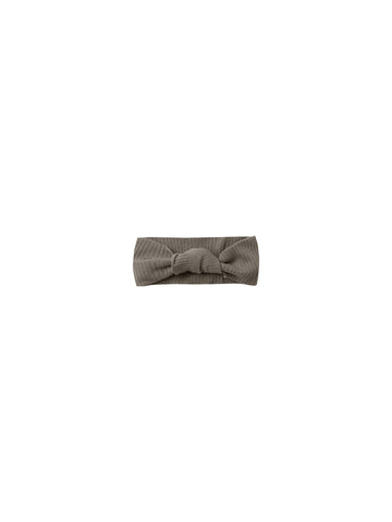 Quincy Mae Charcoal Ribbed Knotted Headband