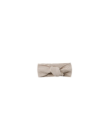 Quincy Mae Charcoal Stripe Ribbed Baby Turban