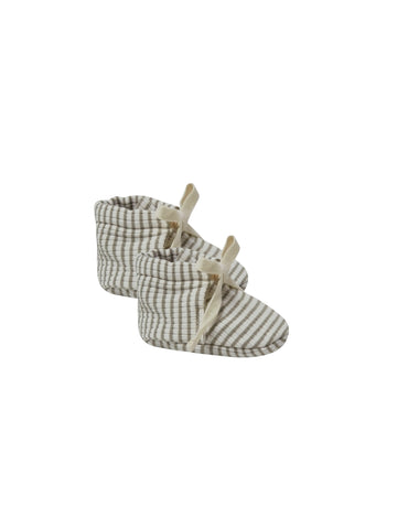 Quincy Mae Fern Stripe Ribbed Baby Booties