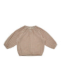 Quincy Mae Cocoa Gingham Cinch Top + Bloomer Set