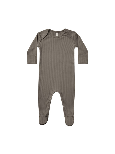 Quincy Mae Charcoal Ribbed Footie