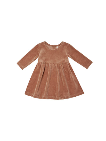 Quincy Mae Clay Velour Dress