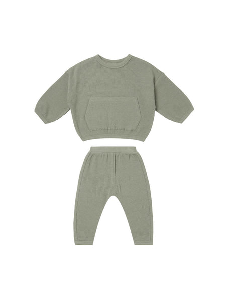 Quincy Mae Spruce Waffle Top+ Pant Set