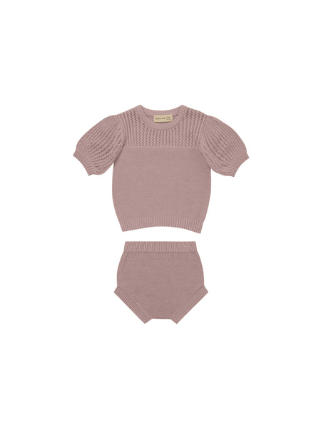 Quincy Mae Lilac Pointelle Knit Set