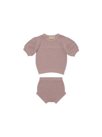 Quincy Mae Lilac Pointelle Knit Set