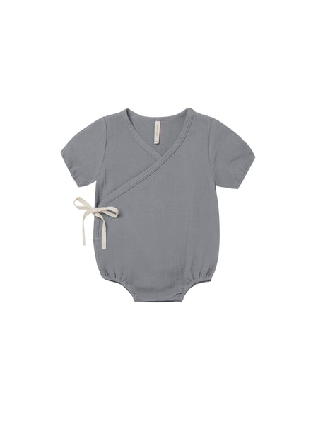 Quincy Mae Ocean Woven Wrap Romper