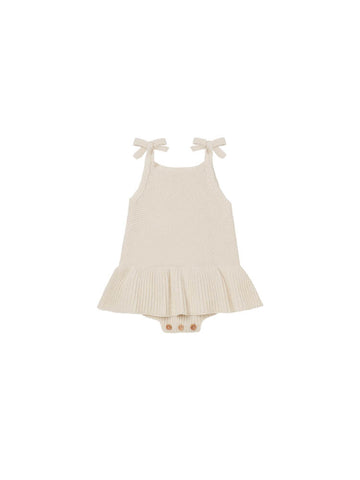 Quincy Mae Natural Knit Ruffle Romper