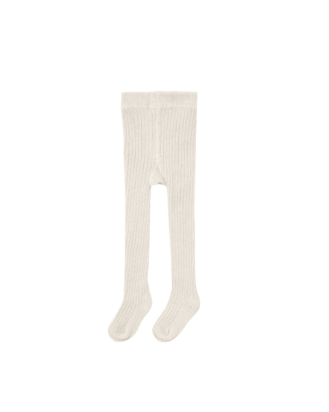 Quincy Mae Ivory Ribbed Tights