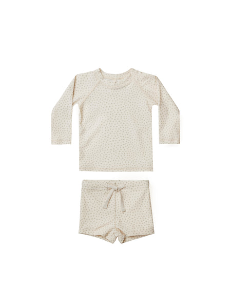 Quincy Mae Natural Boys Rashguard + Short Set