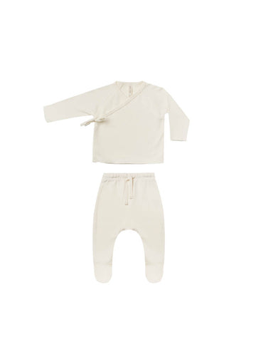 Quincy Mae Ivory Wrap Top + Pant Set