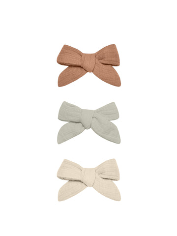 Quincy Mae Clay/Pistachio/Natural Bow W Clip Set