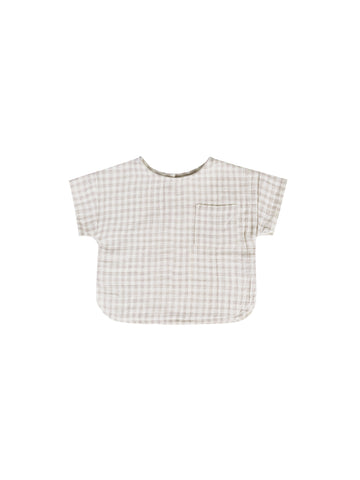 Quincy Mae Silver Gingham Boxy Top + Short Set