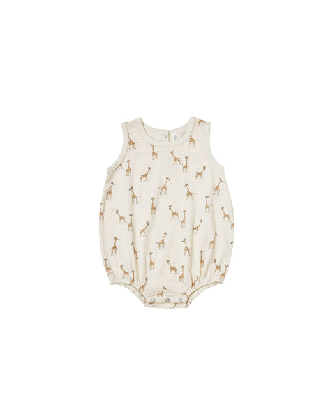 Rylee & Cru Ivory Giraffes Bubble Onesie