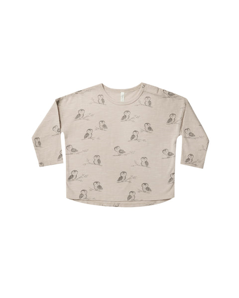 Rylee & Cru Pebble Owls Long Sleeve Tee