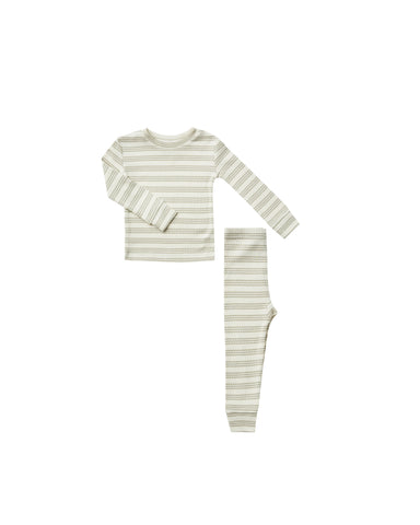 Rylee & Cru Agave Stripe Ribbed Pajama Set