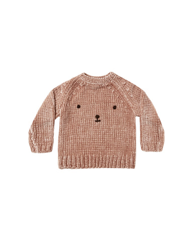 Rylee & Cru Dusty Rose Bear Chenille Sweater