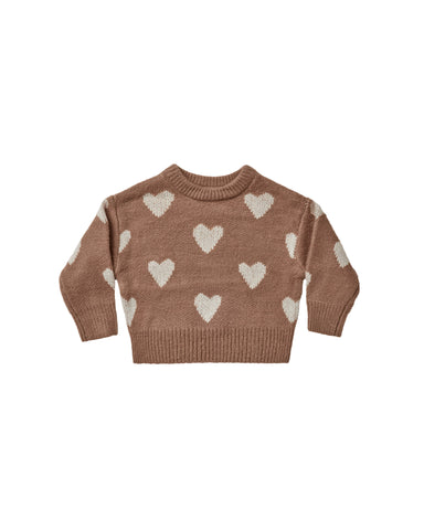 Rylee & Cru Mocha Hearts Sweater + Bloomer Set