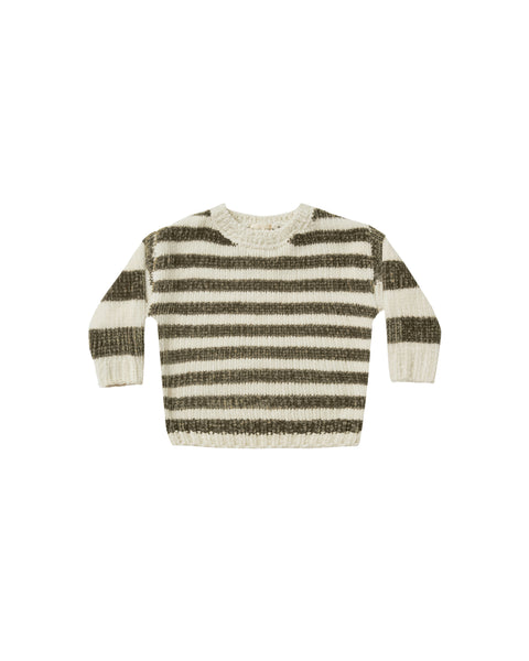 Rylee & Cru Olive Stripe Chenille Sweater