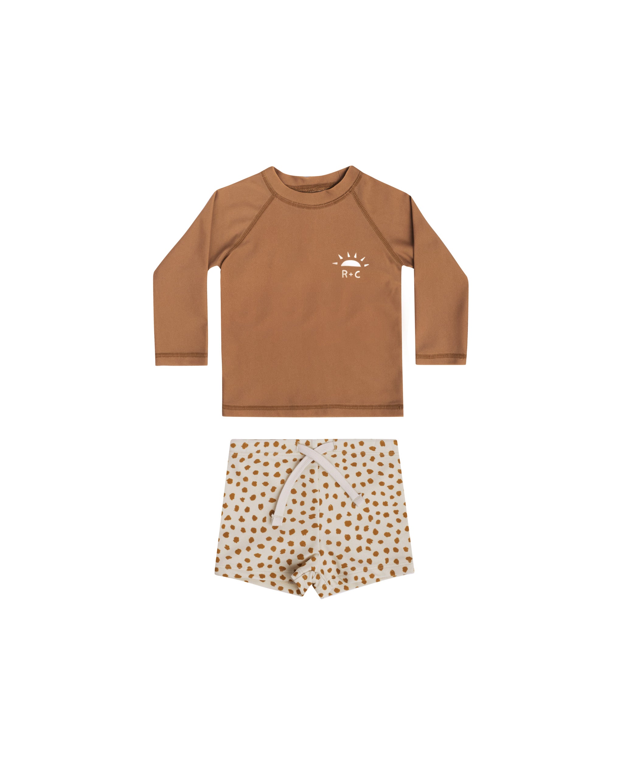 Rylee & Cru Camel Spots Rash Guard Set