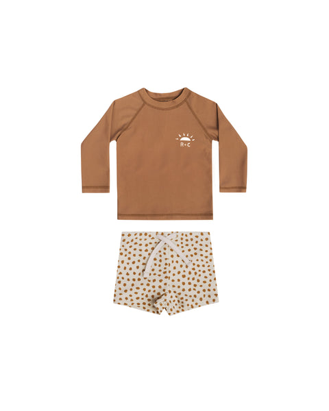 Rylee & Cru Camel Spots Rash Guard Set