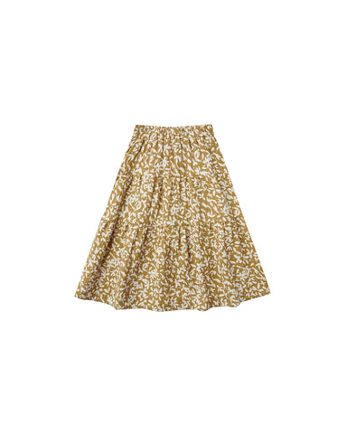 Rylee & Cru Gold Ditsy Floral Dolly Midi Skirt
