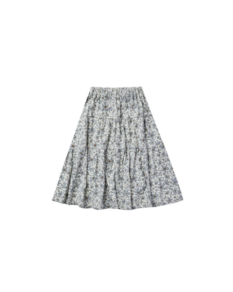 Rylee & Cru Georgia Blue Floral Tiered Midi Skirt – Panda and Cub