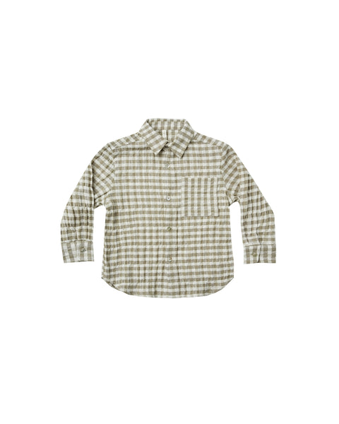 Rylee & Cru Olive Gingham Collared Shirt