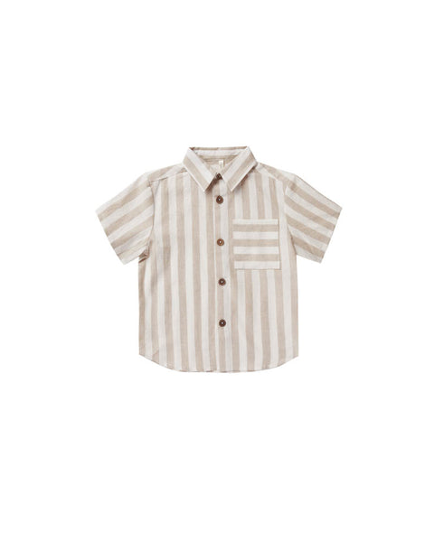Rylee & Cru Grey Stripe Collared Shirt