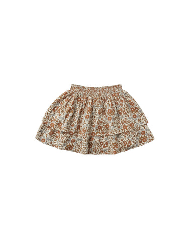 Rylee & Cru Beige Bloom Tiered Mini Skirt