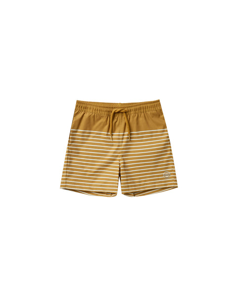Rylee & Cru Gold Stripe Board Shorts