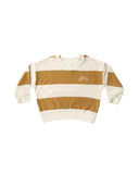 Rylee & Cru Gold Stripe Terry Crewneck Sweatshirt