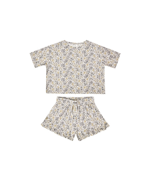 Rylee & Cru Blue Floral Mosie Set