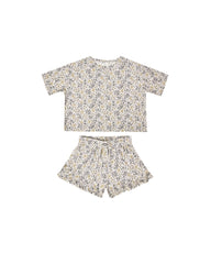 Rylee & Cru Blue Floral Mosie Set