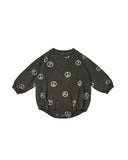 Rylee & Cru Black Peace Crewneck Romper