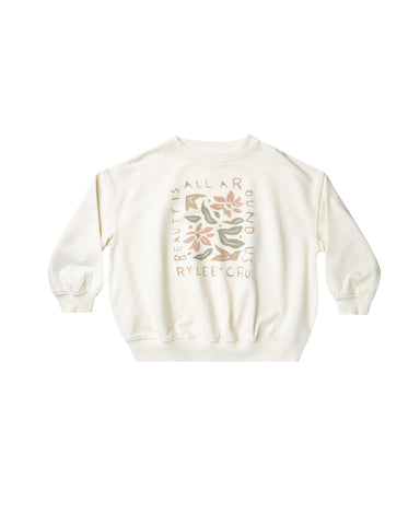 Rylee & Cru Ivory Beauty Relaxed Sweatshirt