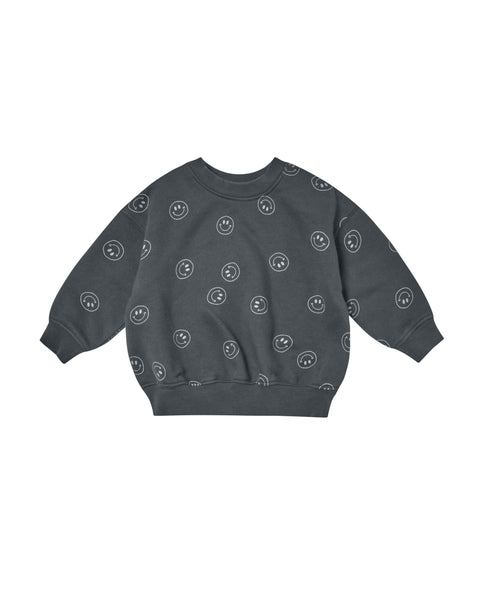 Rylee & Cru Navy Smiley Relaxed Sweatshirt